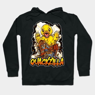 Retro Quackzilla Pun Duck Gifts Men Women Kids Funny Duck Hoodie